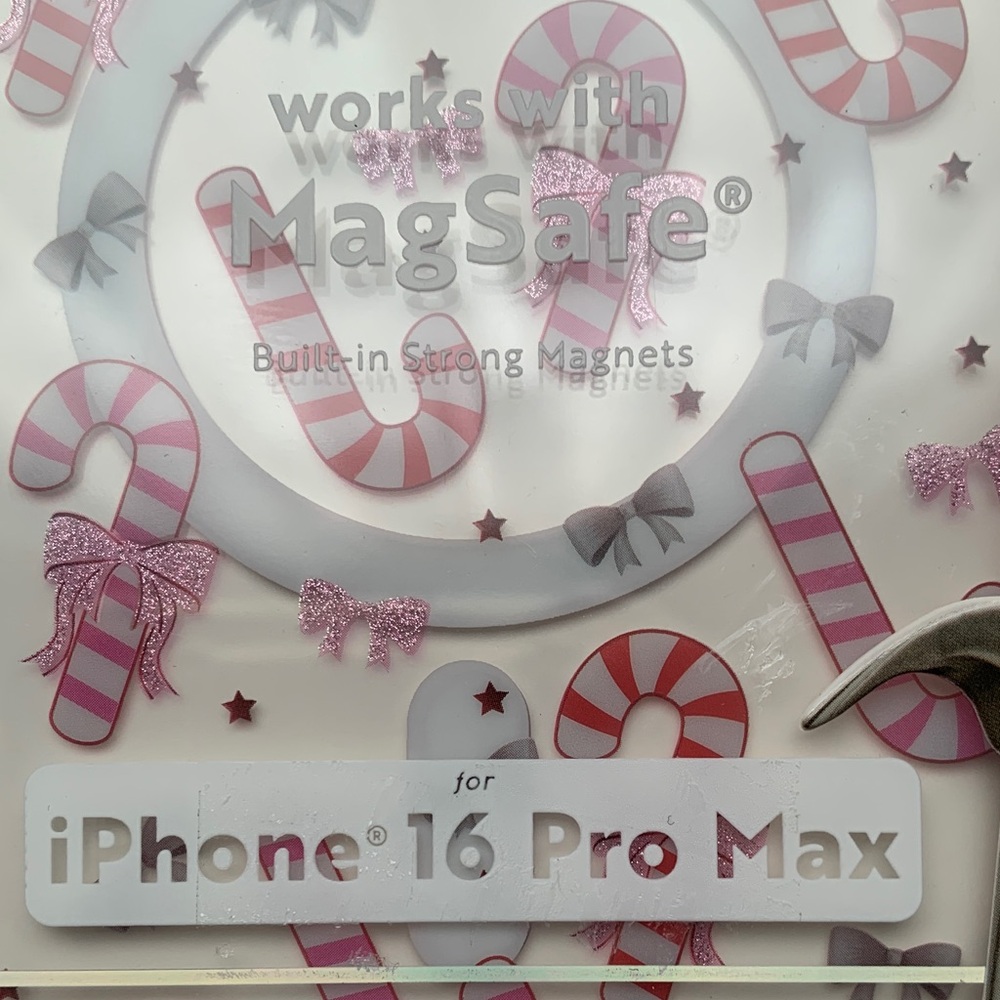 🆕-Candy Canes iPhone 16 Pro Max Case - Candy Bows - Picture 3 of 7